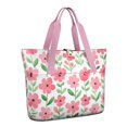 thumbnail image 1 of Tote Bag for Women - Pioneer Flower Shoulder Bag - Large Utility Work Duffle Bag with Zipper Handbag for Travel, Work, Sprots, 1 of 5