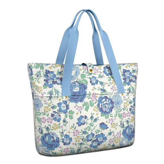 Tote Bag for Women - Pioneer Flower Shoulder Bag - Large Utility Work Duffle Bag with Zipper Handbag for Travel, Work, Sprots