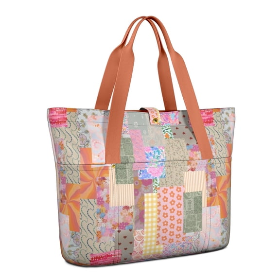 Tote Bag for Women - Pioneer Flower Shoulder Bag - Large Utility Work Duffle Bag with Zipper Handbag for Travel, Work, Sprots