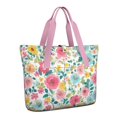 thumbnail image 1 of Tote Bag for Women - Pioneer Flower Shoulder Bag - Large Utility Work Duffle Bag with Zipper Handbag for Travel, Work, Sprots, 1 of 5