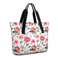 thumbnail image 1 of Tote Bag for Women - Pioneer Flower Shoulder Bag - Large Utility Work Duffle Bag with Zipper Handbag for Travel, Work, Sprots, 1 of 5