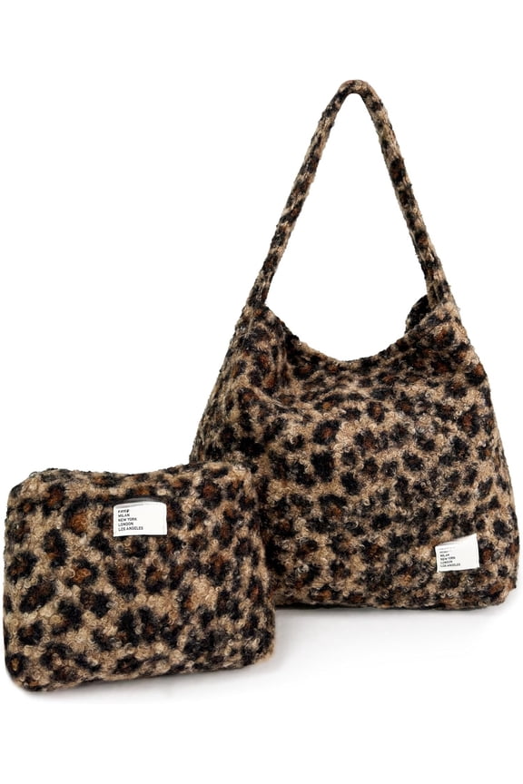 Tote Bag for Women - Plush Large Hobo Gym Bag for Workout, Yoga, Travel - Fluffy Fleece