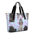 thumbnail image 1 of Tote Bag for Women - Poodles Shoulder Bag - Large Utility Work Duffle Bag with Zipper Handbag for Travel, Work, Sprots, 1 of 5