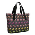 thumbnail image 1 of Tote Bag for Women - Rainbow Puppy Shoulder Bag - Large Utility Work Duffle Bag with Zipper Handbag for Travel, Work, Sprots, 1 of 5