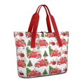 thumbnail image 1 of Tote Bag for Women - Red Christmas Car Pattern Shoulder Bag - Large Utility Work Duffle Bag with Zipper Handbag for Travel, Work, Sprots, 1 of 5