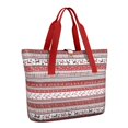 thumbnail image 1 of Tote Bag for Women - Red Christmas Folk Pattern Shoulder Bag - Large Utility Work Duffle Bag with Zipper Handbag for Travel, Work, Sprots, 1 of 5