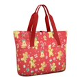 thumbnail image 1 of Tote Bag for Women - Red Christmas Gingerbread Man Pattern Shoulder Bag - Large Utility Work Duffle Bag with Zipper Handbag for Travel, Work, Sprots, 1 of 5