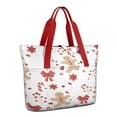 thumbnail image 1 of Tote Bag for Women - Red Christmas Gingerbread Man Pattern Shoulder Bag - Large Utility Work Duffle Bag with Zipper Handbag for Travel, Work, Sprots, 1 of 5