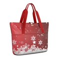 thumbnail image 1 of Tote Bag for Women - Red Christmas Snowflake Pattern Shoulder Bag - Large Utility Work Duffle Bag with Zipper Handbag for Travel, Work, Sprots, 1 of 5
