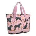 thumbnail image 1 of Tote Bag for Women - Rottweiler Dogs with Flowers Shoulder Bag - Large Utility Work Duffle Bag with Zipper Handbag for Travel, Work, Sprots, 1 of 5