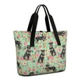 thumbnail image 1 of Tote Bag for Women - Rottweiler with Floral Shoulder Bag - Large Utility Work Duffle Bag with Zipper Handbag for Travel, Work, Sprots, 1 of 5