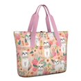 thumbnail image 1 of Tote Bag for Women - Shih Tzu Dog and Floral Shoulder Bag - Large Utility Work Duffle Bag with Zipper Handbag for Travel, Work, Sprots, 1 of 5