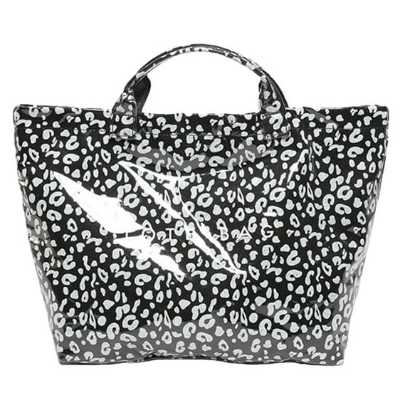 Tote Bag for Women Summer Beach Large PVC Letters Print Plastic Handbag Top Handle Clear Shoulder Hobo Bags