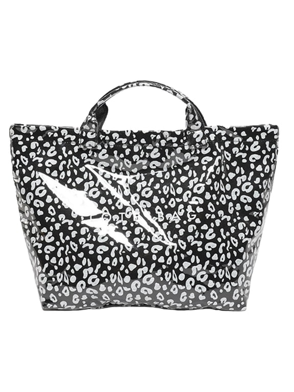 Tote Bag for Women Summer Beach Large PVC Letters Print Plastic Handbag Top Handle Clear Shoulder Hobo Bags