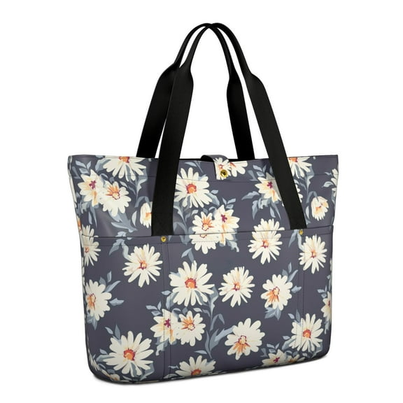 Tote Bag for Women - Sunflower Shoulder Bag - Large Utility Work Duffle Bag with Zipper Handbag for Travel, Work, Sprots