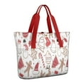 thumbnail image 1 of Tote Bag for Women - White Christmas Cookie Pattern Shoulder Bag - Large Utility Work Duffle Bag with Zipper Handbag for Travel, Work, Sprots, 1 of 5