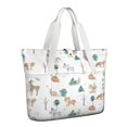 thumbnail image 1 of Tote Bag for Women - White Christmas Forest Animal Pattern Shoulder Bag - Large Utility Work Duffle Bag with Zipper Handbag for Travel, Work, Sprots, 1 of 5