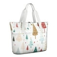 thumbnail image 1 of Tote Bag for Women - White Christmas Tree Pattern Shoulder Bag - Large Utility Work Duffle Bag with Zipper Handbag for Travel, Work, Sprots, 1 of 5