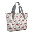 thumbnail image 1 of Tote Bag for Women - White Christmas Truck and Tree Pattern Shoulder Bag - Large Utility Work Duffle Bag with Zipper Handbag for Travel, Work, Sprots, 1 of 5