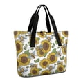 thumbnail image 1 of Tote Bag for Women - White Sunflower Shoulder Bag - Large Utility Work Duffle Bag with Zipper Handbag for Travel, Work, Sprots, 1 of 5