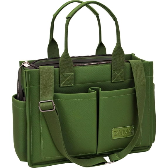 Tote Bag for Women With Compartments,Large Canvas Tote Women's Purse Crossbody Bags Work Laptop Book Bag Satchels Handbags
