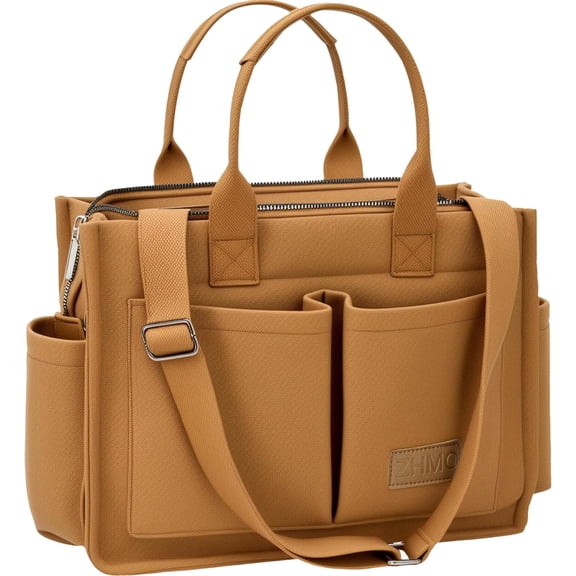 Tote Bag for Women With Compartments,Large Canvas Tote Women's Purse Crossbody Bags Work Laptop Book Bag Satchels Handbags