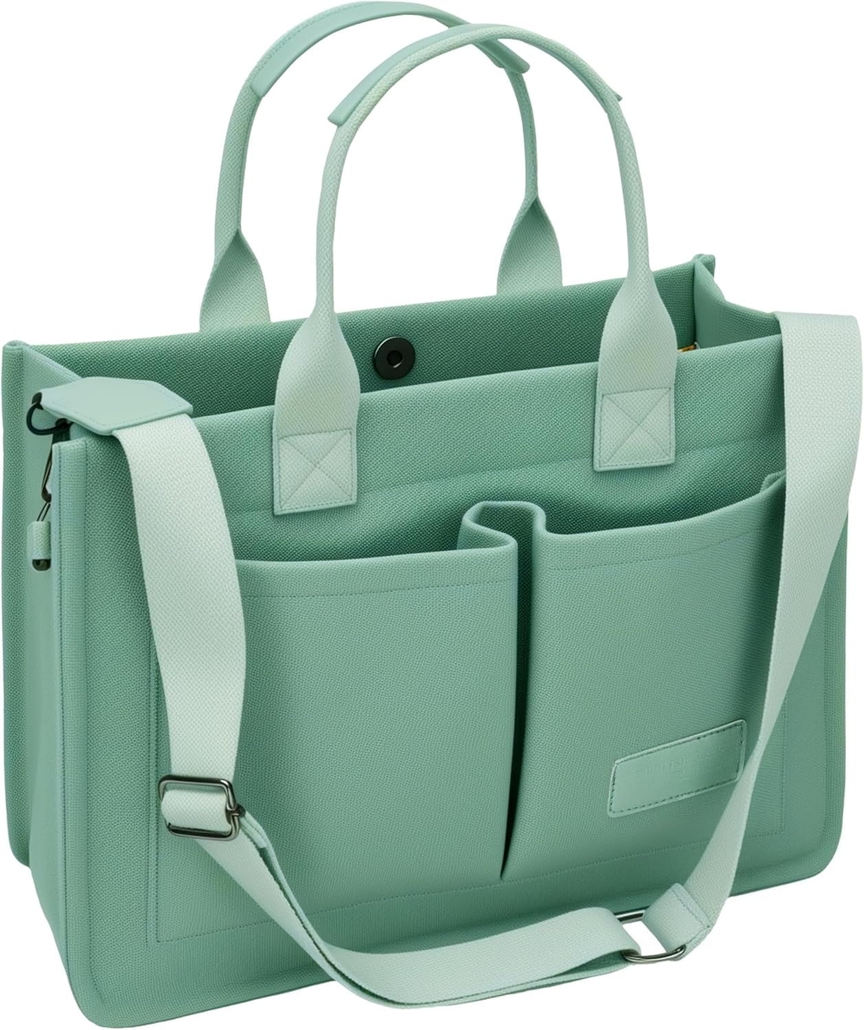 Tote Bag for Women With Compartments,Large Canvas Totes Women's Purse Crossbody Bags Work Laptop Book Bag Shoulder Handbags Green