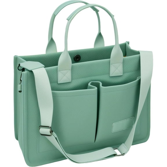 Tote Bag for Women With Compartments,Large Canvas Totes Women's Purse Crossbody Bags Work Laptop Book Bag Shoulder Handbags Green