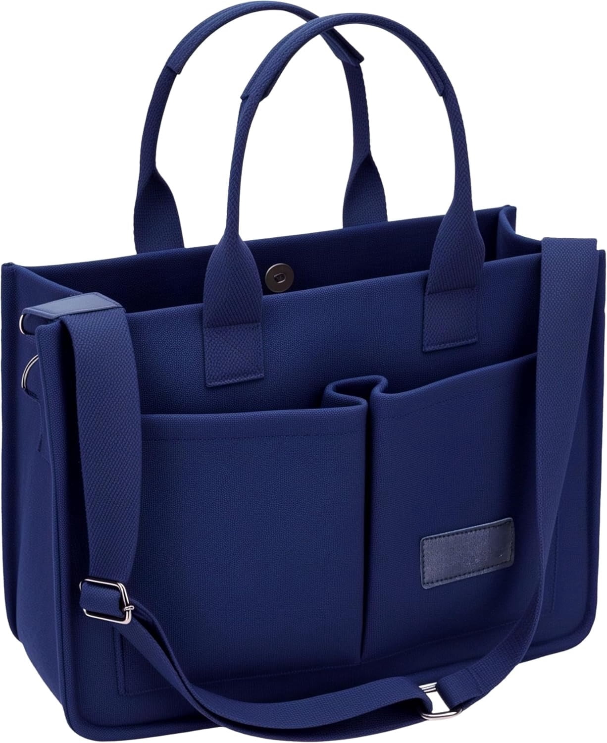 Tote Bag for Women With Compartments,Large Canvas Totes Women's Purse Crossbody Bags Work Laptop Book Bag Shoulder Handbags Blue