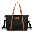 thumbnail image 1 of Tote Bag for Women Work 15.6 inch Canvas Shoulder Bags Computer Messenger Purse Teacher Handbag Office Briefcase - Black, 1 of 7