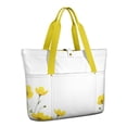 thumbnail image 1 of Tote Bag for Women - Yellow Flowers Shoulder Bag - Large Utility Work Duffle Bag with Zipper Handbag for Travel, Work, Sprots, 1 of 5