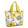 thumbnail image 1 of Tote Bag for Women - Yellow and Gray Pioneer Flower Shoulder Bag - Large Utility Work Duffle Bag with Zipper Handbag for Travel, Work, Sprots, 1 of 5