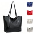 thumbnail image 1 of Tote Bag for Women Zipper Shoulder Bag Faux Leather Shopping Bag for Casual Handbag Work Dating College, 1 of 6