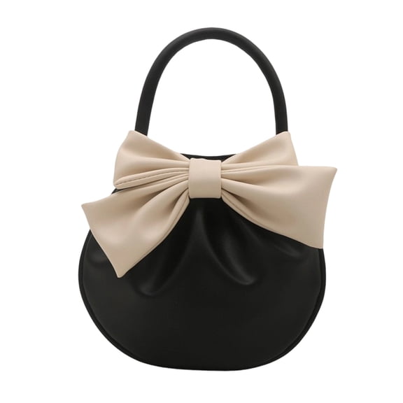 Tote Bag for Women's Handbags Fashionable Mini Bow Purse Cute Pleated Top Handle Handbag Retro Pocketbooks