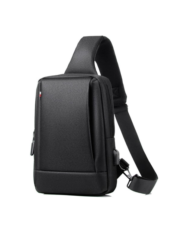 Crossbody Sling Bag for Travel Work, Shoulder Chest Backpack for Men and Women Black