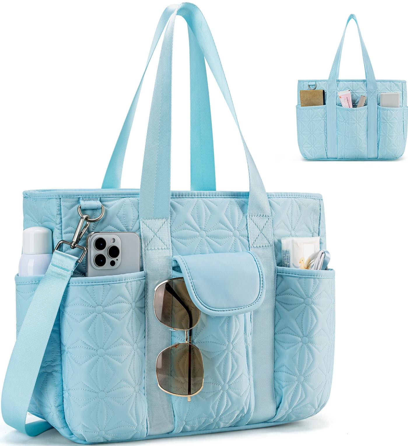 Tote Bag for Women with Multi-Pocket, Kabaqoo Crossbody Work Bag for Casual Dating College