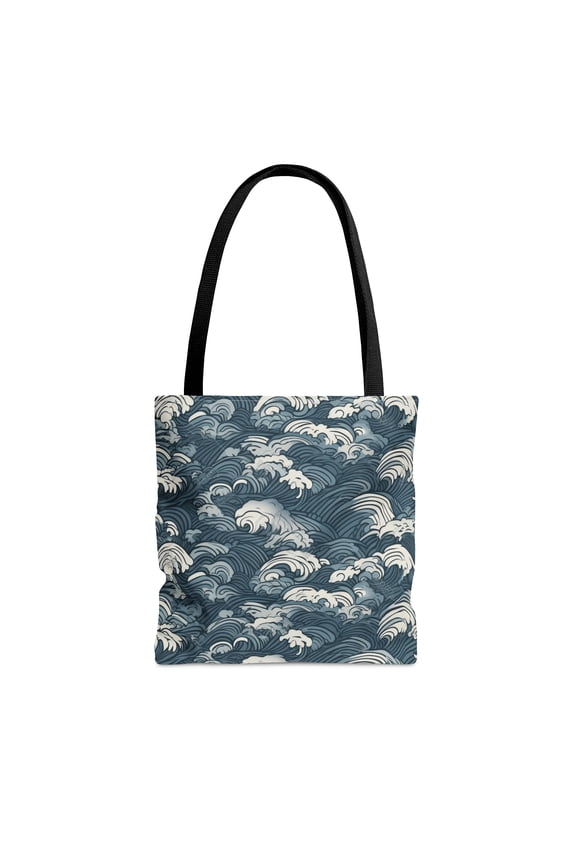Tote Bag in Japanese Wave Pattern