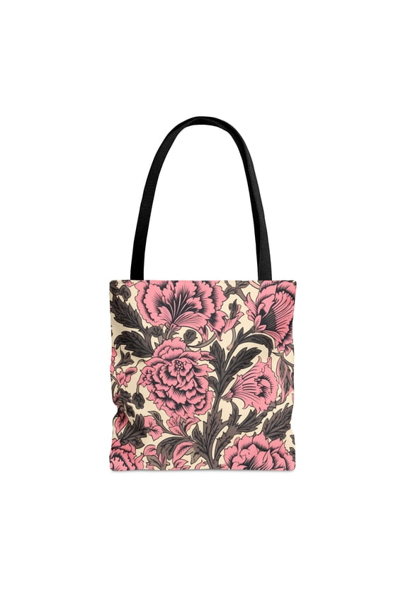 Tote Bag in Pink Jacobean Pattern