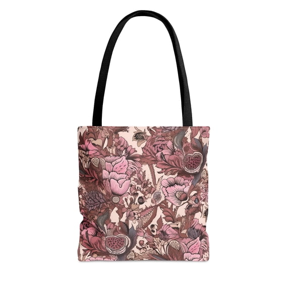 Tote Bag in Pink Jacobean Pattern