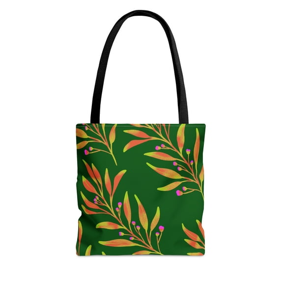 Tote Bag in Rusty Leaves Pattern