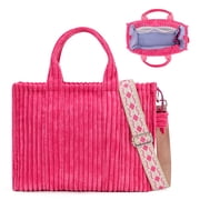 Corduroy Tote Bag for Women, Kabaqoo Handbag Bag Fashion Casual Shoulder Bag