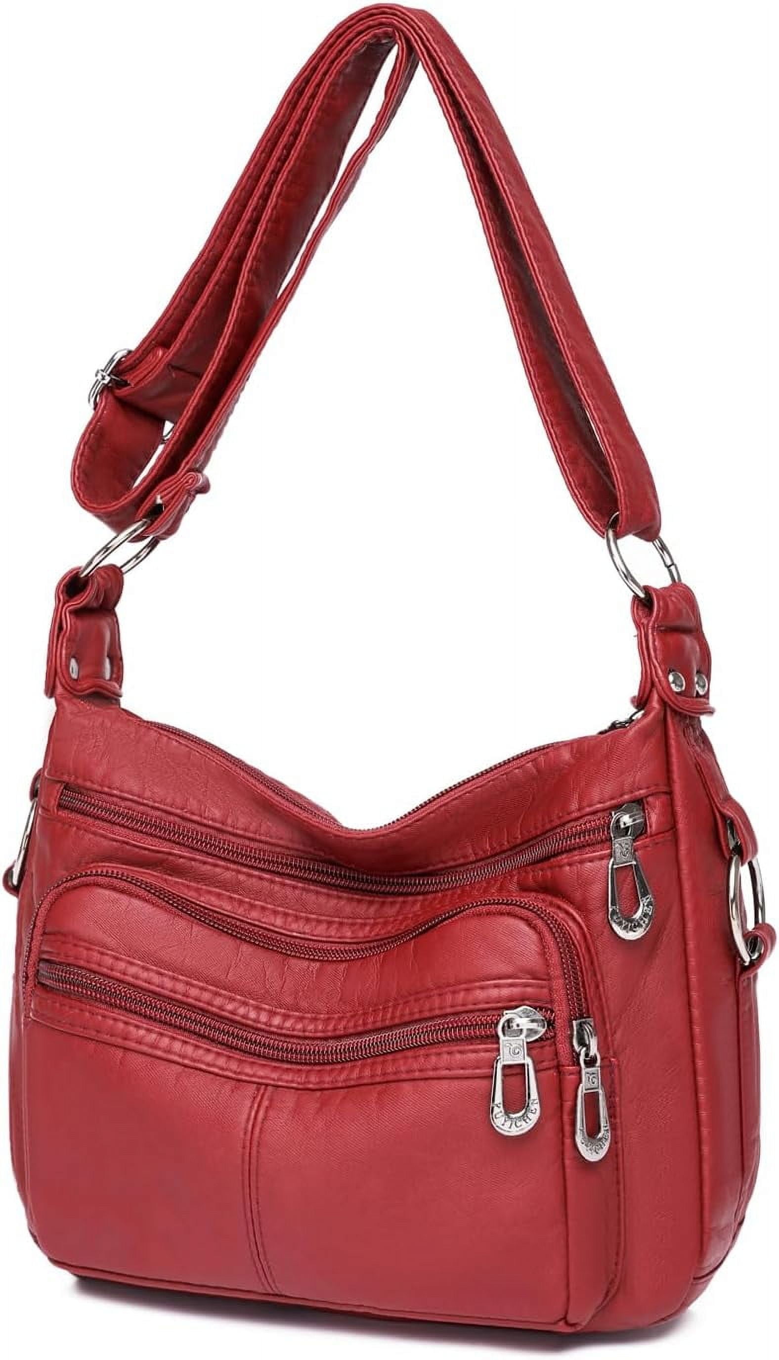 Tote Bags Crossbody for Women, Shoulder Purse Soft Leather Handbags Lightweight with Zip Closure Working Trave
