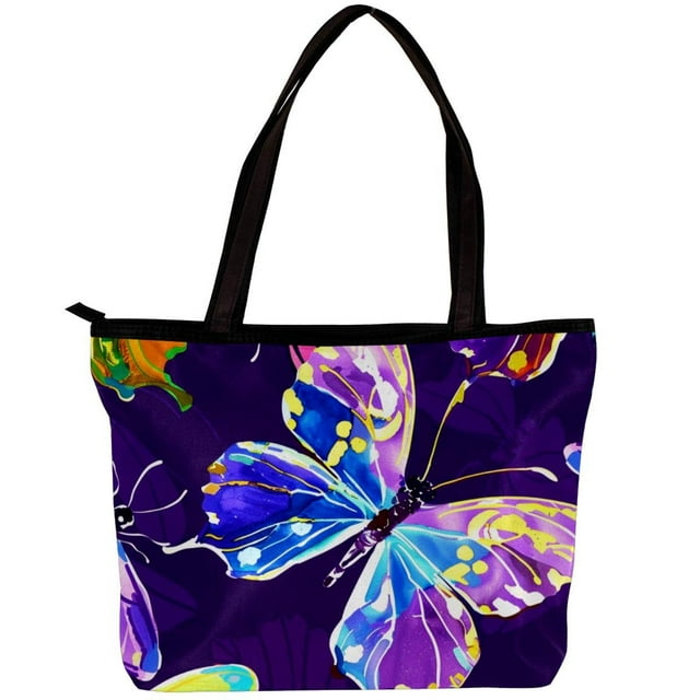 Tote Bags, Large Tote Bags for Women, Tote Bag with Zipper, Butterfly ...