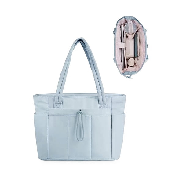 Tote Bags Packet Pouch for Women, Portable Shoulder Handbags with Cup Holder and Laptop Compartment, Quilted Travel Work Camping Equipment Bag,d