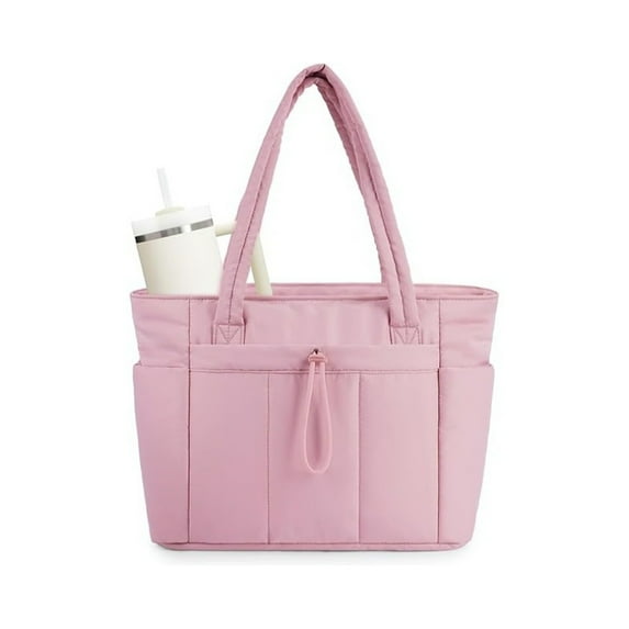 Tote Bags Packet Pouch for Women, Portable Shoulder Handbags with Cup Holder and Laptop Compartment, Quilted Travel Work Camping Equipment Bag,e