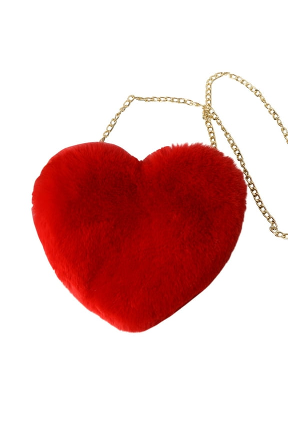 1pc Fashion Heart Shaped Crossbody Bag for Women Cute Chain Shoulder Handbag with Zip Closure Soft Faux Coin Purse Cotton Lined Synthetic Material