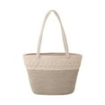thumbnail image 1 of Tote Bags for Women QTOCIO Cotton Rope Woven Handbag Large Capacity Daily Versatile Shoulder Bag Spliced Color Casual Woven Bag Beach Bag, 1 of 9
