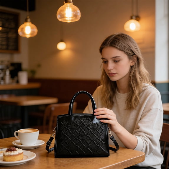 Tote Bags for Women Floral Tooled Fringe with Wallet Crossbody Bag for Women Top Handle Satchel Purse Shoulder Handbag