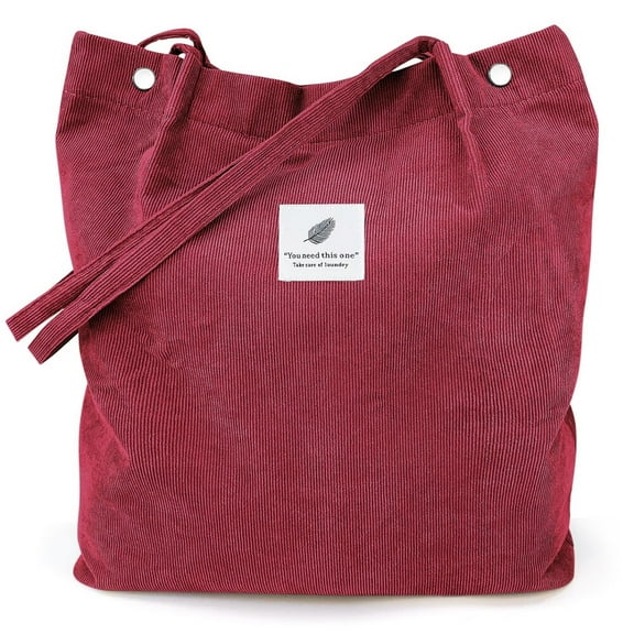 Tote Bags for Women,Large Capacity Corduroy Bag Reusable Grocery Shoulder Bag with Inner Pockets