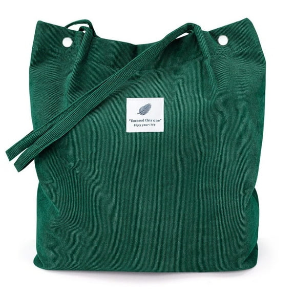 Tote Bags for Women,Large Capacity Corduroy Bag Reusable Grocery Shoulder Bag with Inner Pockets